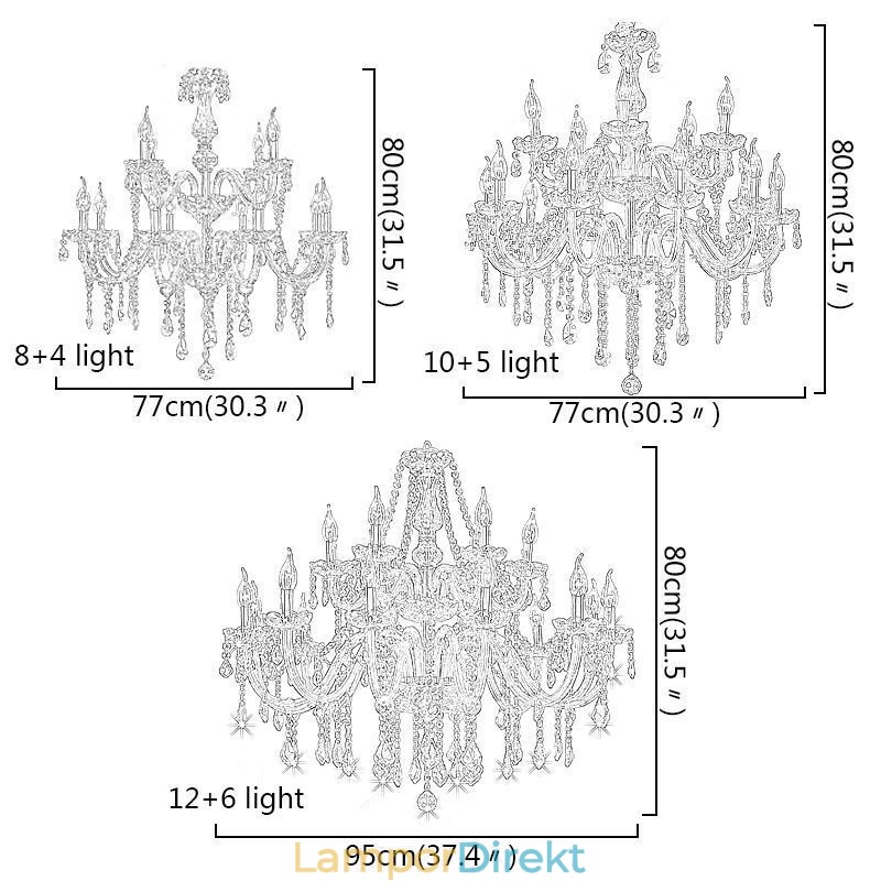 Europeisk Kristallkrona Transparent Pendel Light