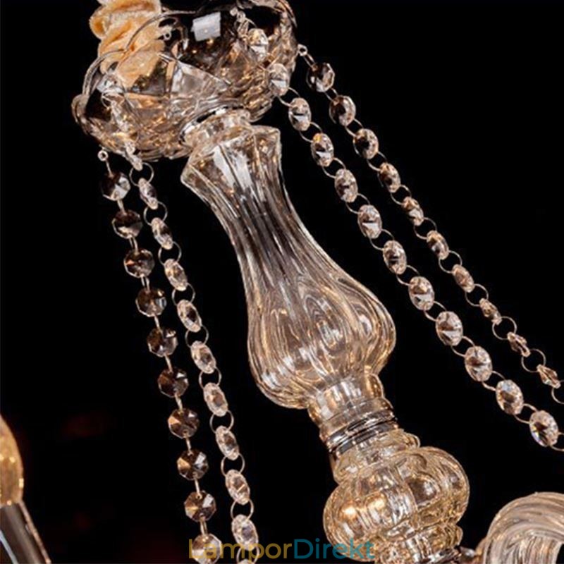 Europeisk Kristallkrona Transparent Pendel Light