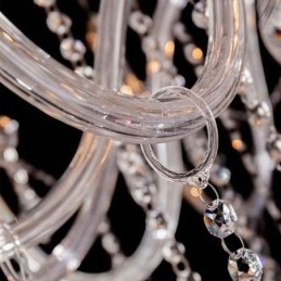 Stor Europeisk Kristallkrona Transparent Taklampa