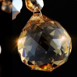 Stor Lyxig Kristallkrona Europeisk Bärnstens Taklampa