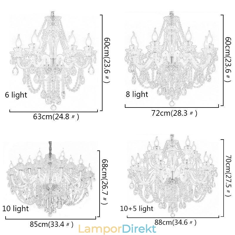 Lyxig Kristallkrona Europeisk Elegant Taklampa
