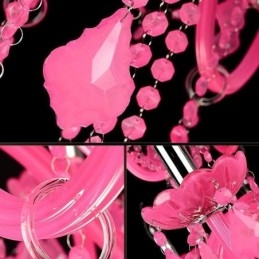 Europeisk Stil Kristallkrona Rosa Hänge Ljus Romantisk