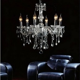 Elegant Kristallkrona Med 6 Lampor