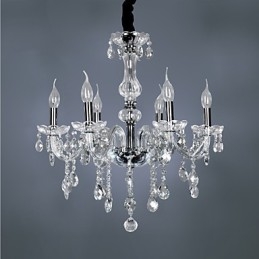 Elegant Kristallkrona Med 6 Lampor
