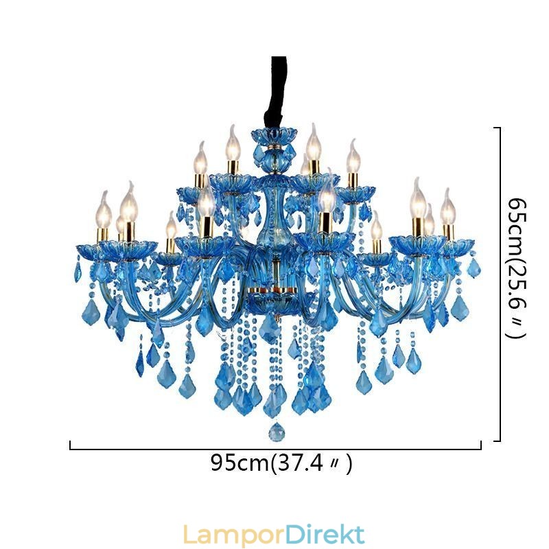 Elegant Kristallkrona Europeisk Blå Taklampa
