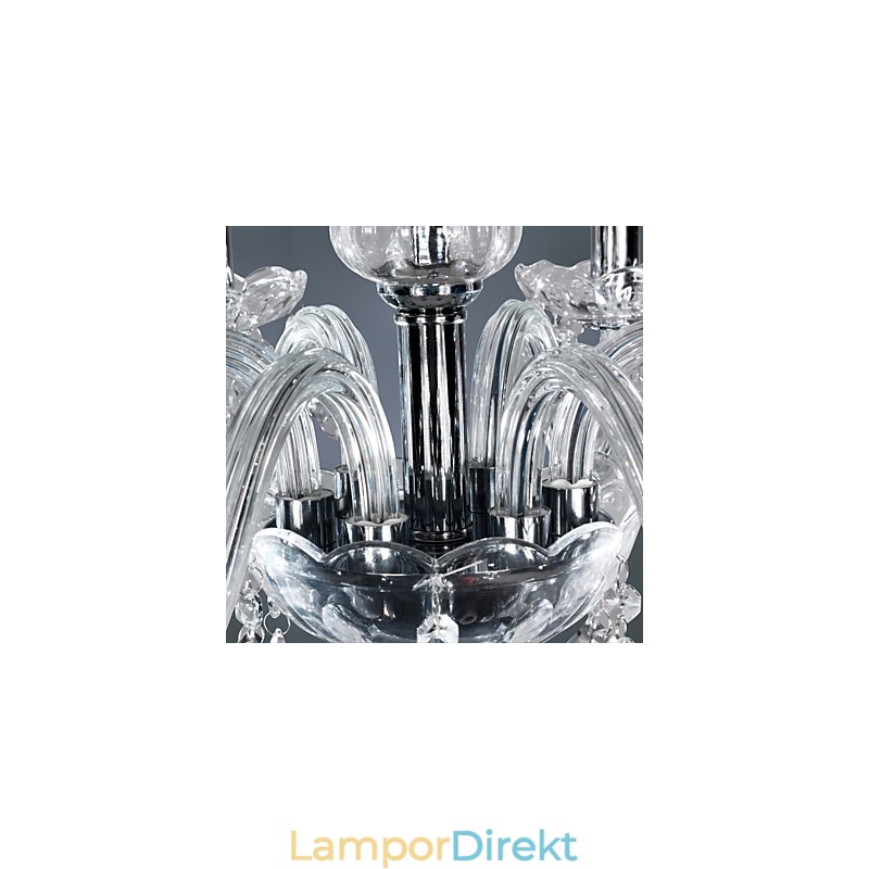 Elegant Kristallkrona Med 6 Lampor