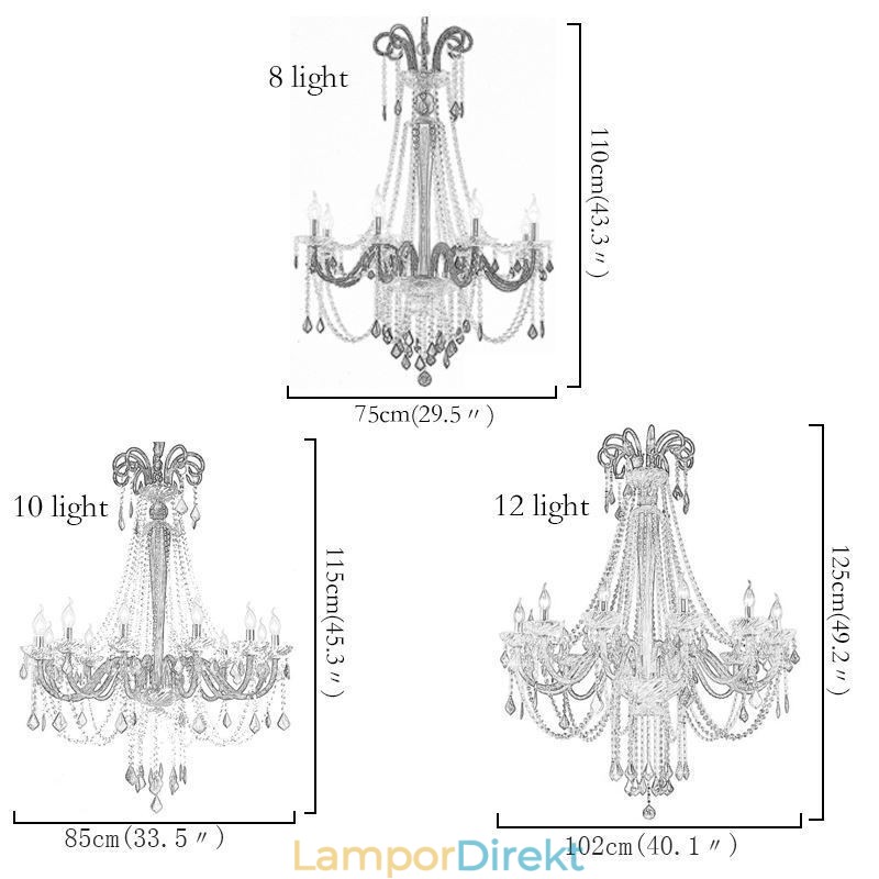 Europeisk Kristallkrona Elegant Taklampa