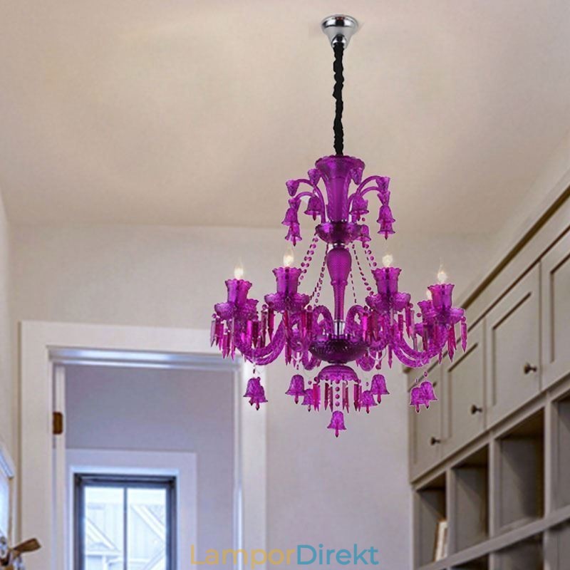 Crystal Ceiling Light Europeiska Ljuskrona Ring Bells Hängande Ljus