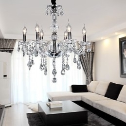 Elegant Kristallkrona Med 6 Lampor