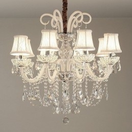 Elegant Kristallkrona Europeisk Vit Färg Pendellampa