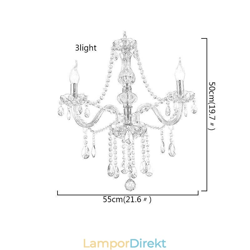 Kristallkrona Europeisk Cognac Färg Glas Taklampa