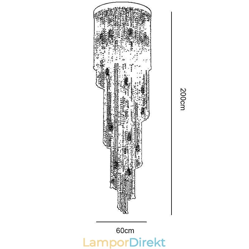 Modern Kristallkrona Lyxtrappa Kristalltaklampa Med 19 Lampor