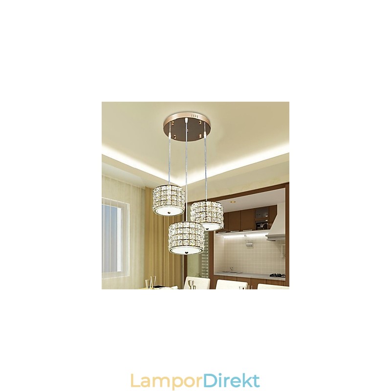 Single 3 Light Crystal Pendel Light Droplight