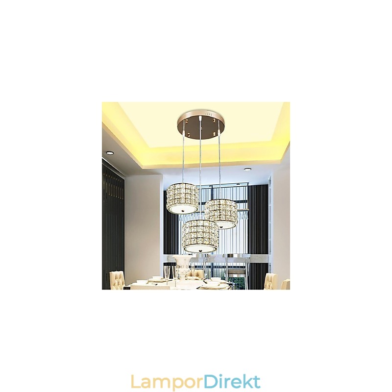 Single 3 Light Crystal Pendel Light Droplight