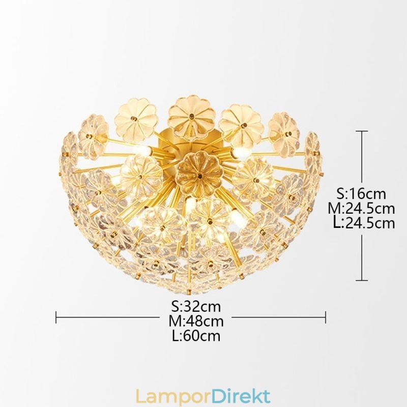 Halvcirkelt Glas Infällt Modernt Dekorativt Blomformat Takljus