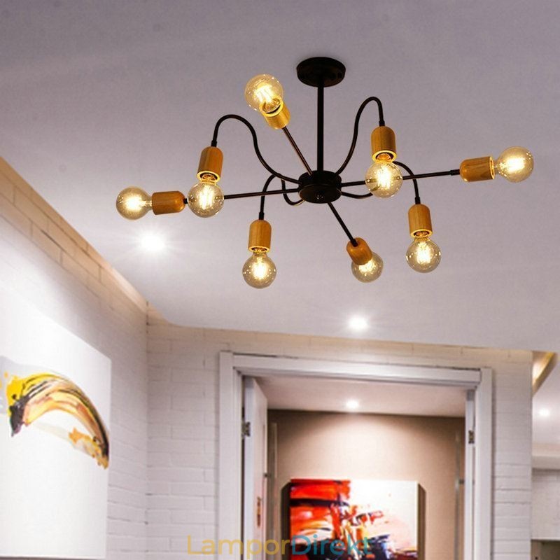 Samtida Creative Iron Pendel Light Spider Ljuskrona