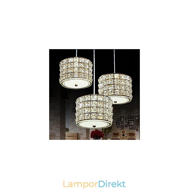 Single 3 Light Crystal Pendel Light Droplight