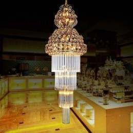 Retro Crystal Empire Ljuskrona Lyxigt Långt Hänge