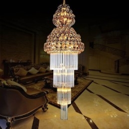 Retro Crystal Empire Ljuskrona Lyxigt Långt Hänge