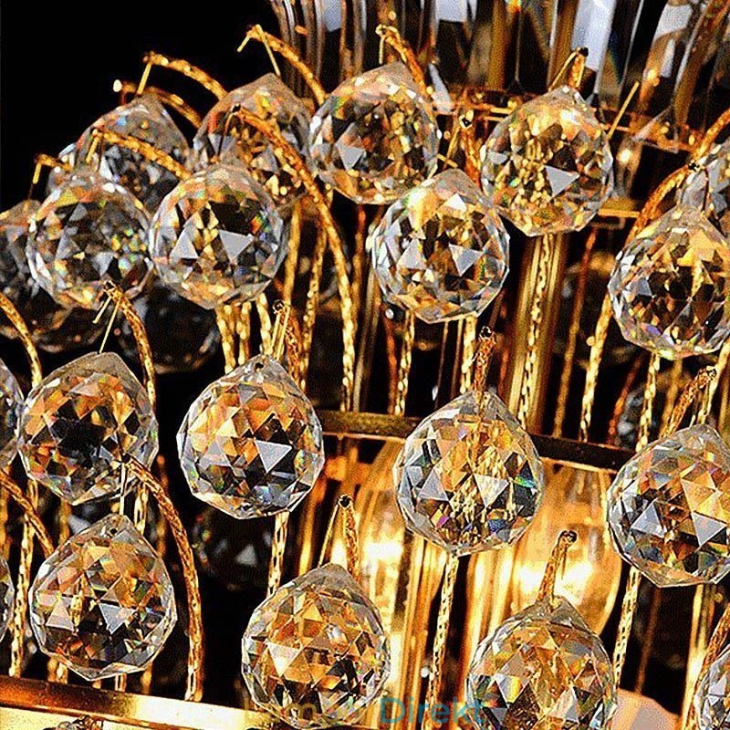 Retro Crystal Empire Ljuskrona Lyxigt Långt Hänge