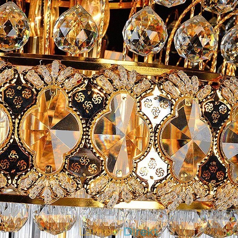 Retro Crystal Empire Ljuskrona Lyxigt Långt Hänge