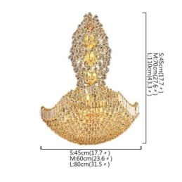 Europeiska Crystal Empire Ljuskrona Stor Guldfärgad Pendellampa