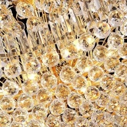 Europeiska Crystal Empire Ljuskrona Stor Guldfärgad Pendellampa