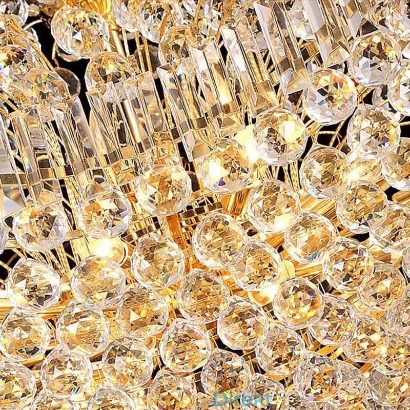 Europeiska Crystal Empire Ljuskrona Stor Guldfärgad Pendellampa