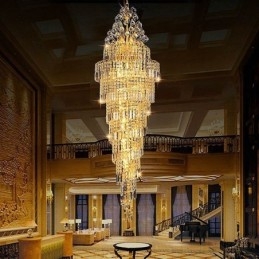 Elegant Crystal Empire Ljuskrona Europeiska Lyxiga Långa Hänge