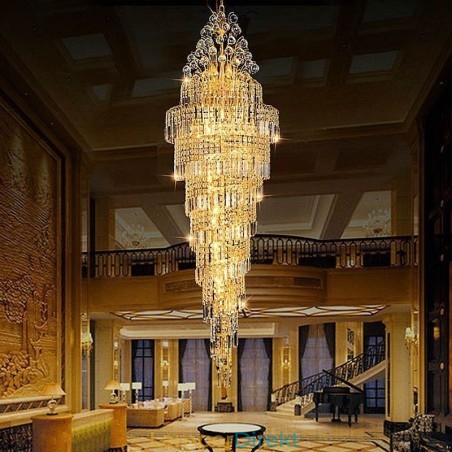 Elegant Crystal Empire Ljuskrona Europeiska Lyxiga Långa Hänge Elegant Crystal Empire Ljuskrona Europeiska Lyxiga Långa Hänge