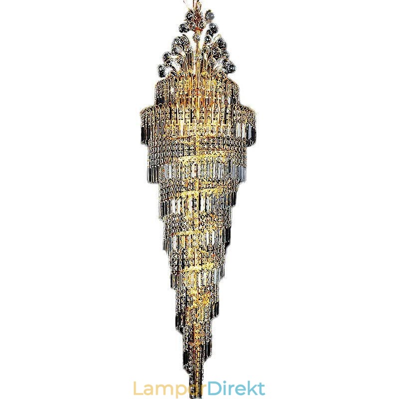 Elegant Crystal Empire Ljuskrona Europeiska Lyxiga Långa Hänge