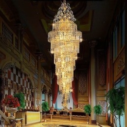 Elegant Crystal Empire Ljuskrona Europeiska Lyxiga Långa Hänge