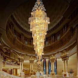 Elegant Crystal Empire Ljuskrona Europeiska Lyxiga Långa Hänge