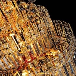 Elegant Crystal Empire Ljuskrona Europeiska Lyxiga Långa Hänge