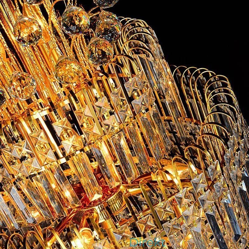 Elegant Crystal Empire Ljuskrona Europeiska Lyxiga Långa Hänge