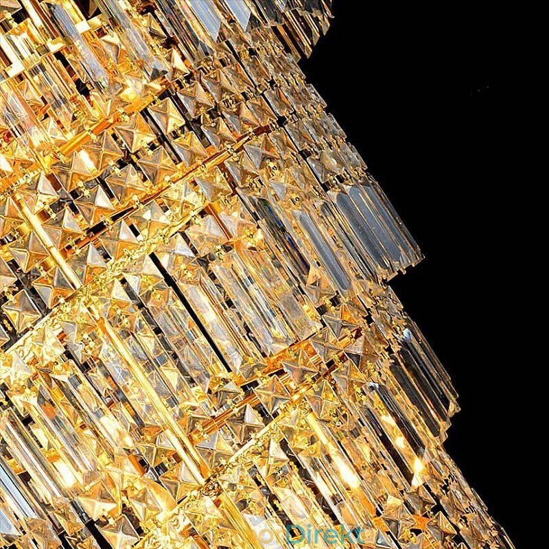 Elegant Crystal Empire Ljuskrona Europeiska Lyxiga Långa Hänge