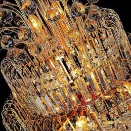 Elegant Crystal Empire Ljuskrona Europeiska Lyxiga Långa Hänge