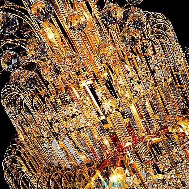 Elegant Crystal Empire Ljuskrona Europeiska Lyxiga Långa Hänge