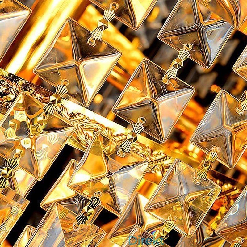 Elegant Crystal Empire Ljuskrona Europeiska Lyxiga Långa Hänge