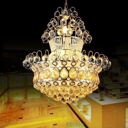 Modern Guld Empire Ljuskrona Enkel Kristall Hänglampa Modern Guld Empire Ljuskrona Enkel Kristall Hänglampa