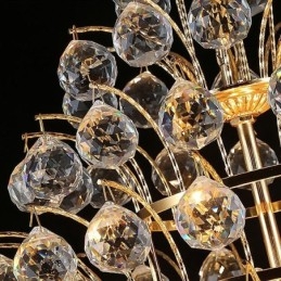 Samtida Crystal Empire Ljuskrona Guldfärg Pendel Light Lotus