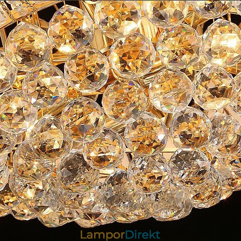 Samtida Crystal Empire Ljuskrona Guldfärg Pendel Light Lotus