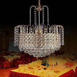 Lyxig Kristallkrona Modern Elegant Pendellampa