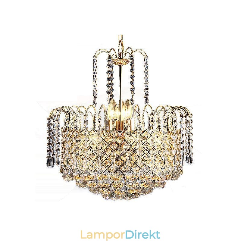 Lyxig Kristallkrona Modern Elegant Pendellampa