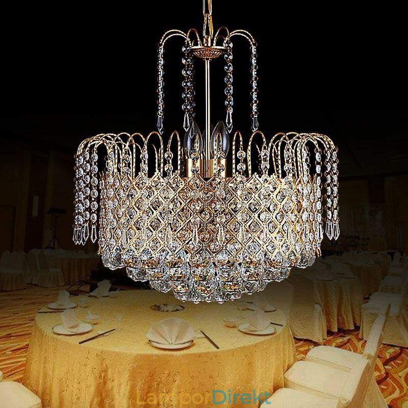 Lyxig Kristallkrona Modern Elegant Pendellampa