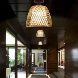Bambu Semi Flush Mount Creative Round Taklampa Vestibulbelysning