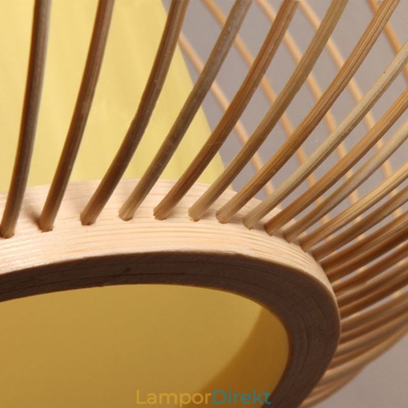 Unik Semi Flush Mount Creative Round Bamboo Ceiling Light Verandabelysning