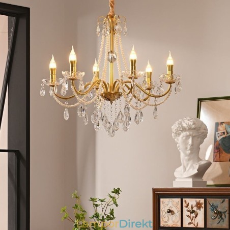 American Crystal Pendel Light Country Style Creative Iron Art Taklampa American Crystal Pendel Light Country Style Creative Iron Art Taklampa