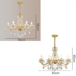 American Crystal Pendel Light Country Style Creative Iron Art Taklampa
