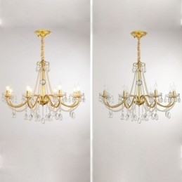 American Crystal Pendel Light Country Style Creative Iron Art Taklampa